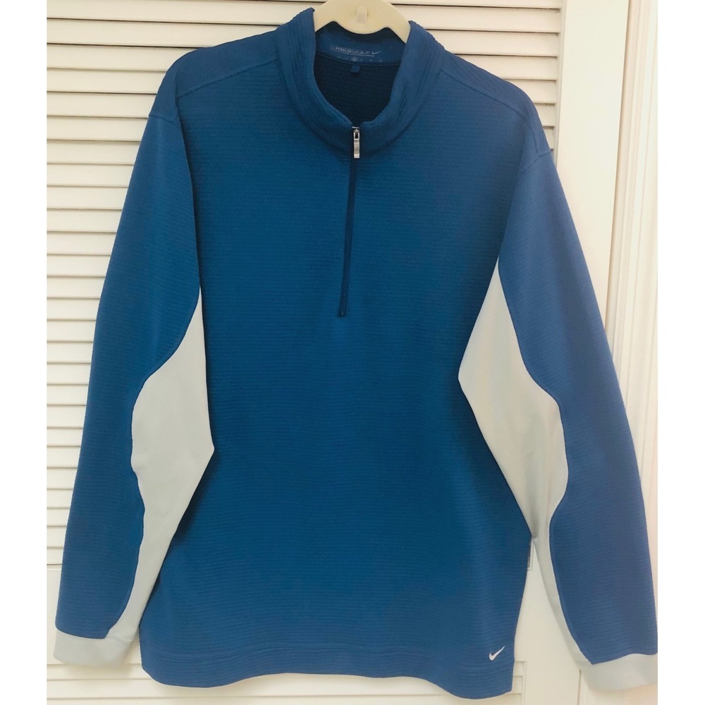 Nike Golf Pullover Mens XL 1/2 Zip‎ Textured Therma Fit Activewear Athleisure
